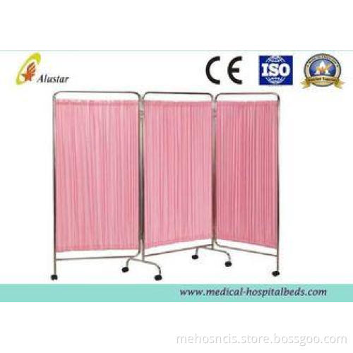PU Leather Stainless Steel Medical Folding Privacy Screens,